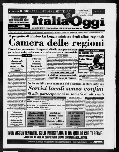 Italia oggi : quotidiano di economia finanza e politica